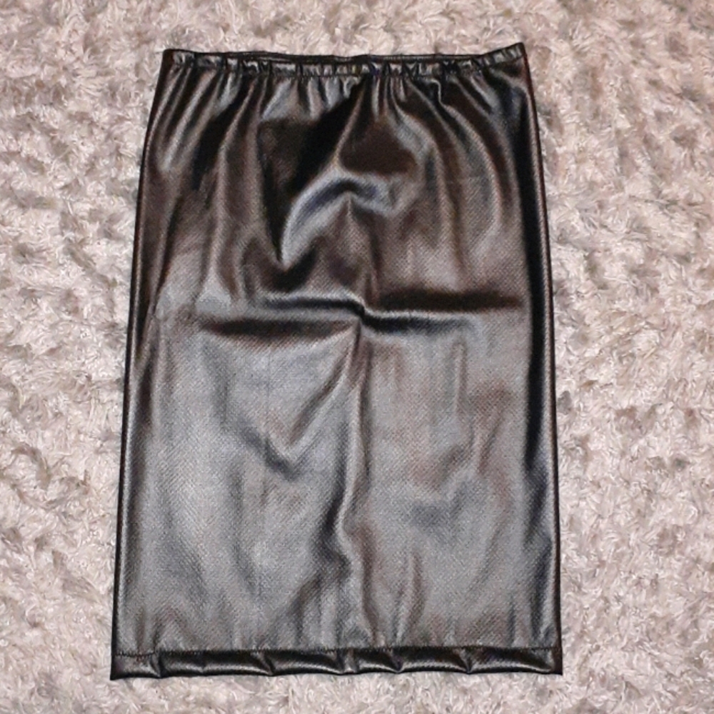 Handmade Faux Leather Pencil Skirt